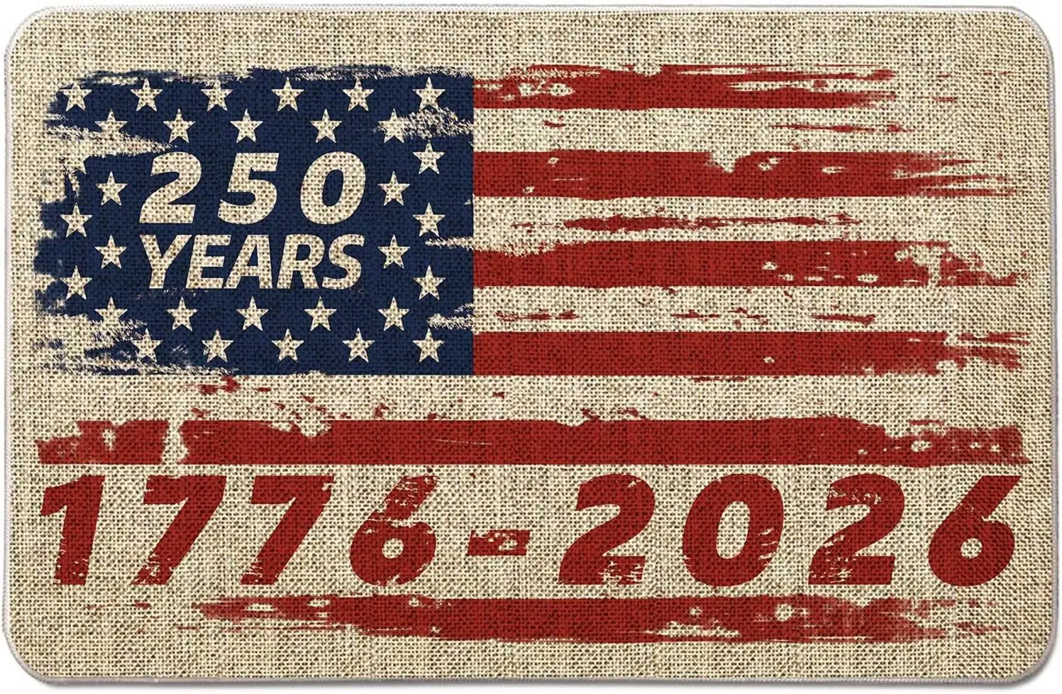 

USA 250th Door Mat 4th July Red White Blue Memorial Day Patriotic Floor Mat Indoor Outdoor Multiple Sizes