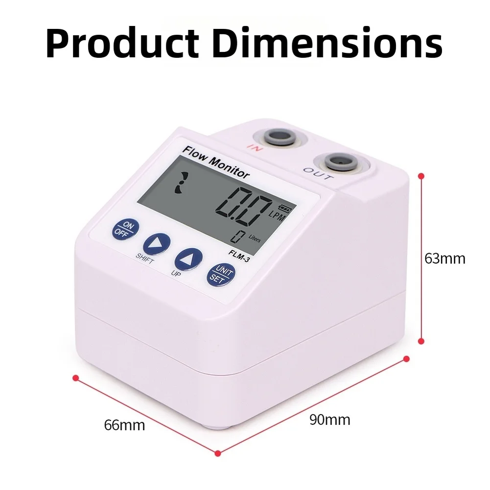 FLM-3 Water Flow Meter Digital LCD Display for Reverse Osmosis Filters Flow Tracking 0-99999 Liters 1/4 Fitting