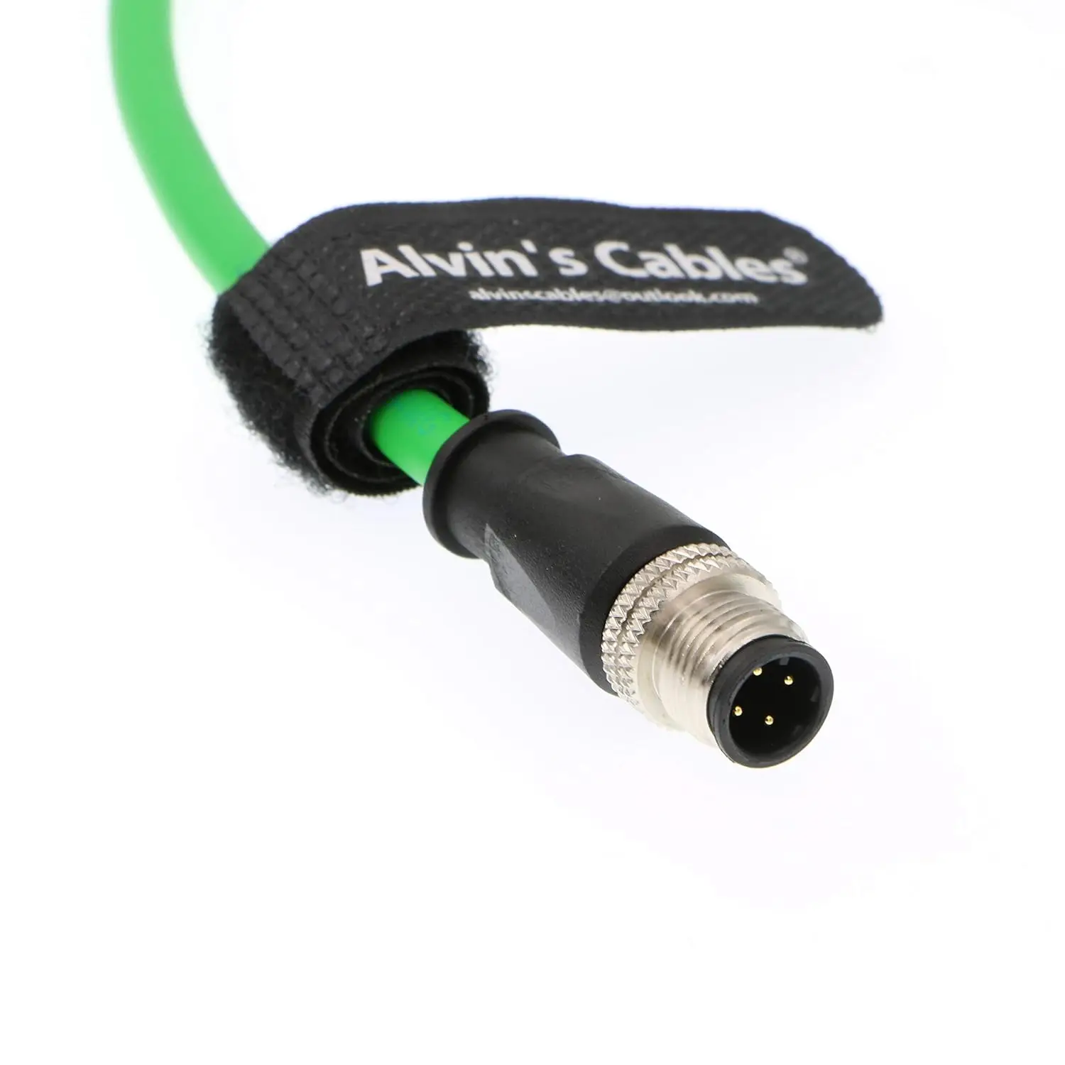 Alvin's Cables M12 4 Pin to RJ45 Industrial Ethernet Cable 4 Position D Coded Network Cord CAT5 Shielded Cable 1M