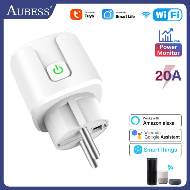 

Tuya WiFi Smart Plug 20A EU Smart Socket With Power Monitor Timing Smart Life APP Work With Alexa Google Home Yandex SmartThings