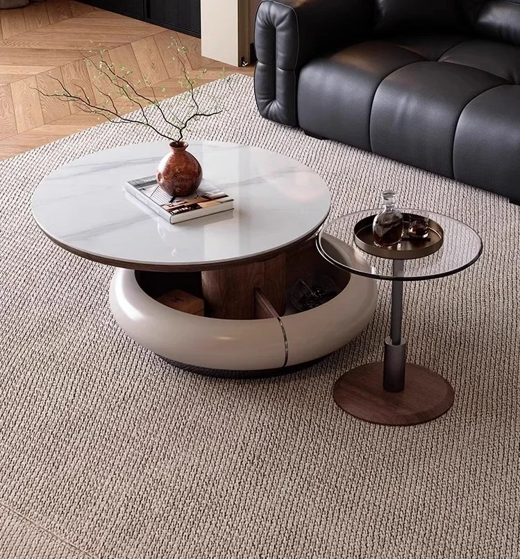 

yj7 Italian Minimalist Round Coffee Table Set Designer Creative Italian Minimalist High-end Small Round Table