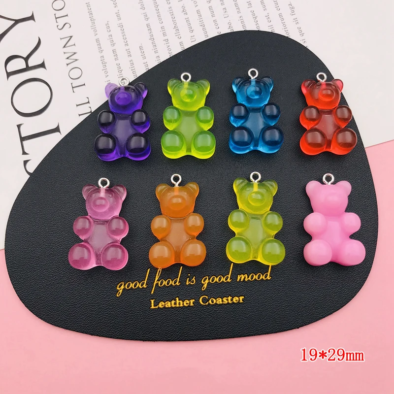 10pcs Hot Selling Resin Kawaii Big Size Bear Charm for Keychain, Earring, Scrapbooking, DIY Making, Necklace