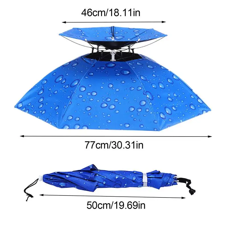 Chapeau parapluie pliable monté sur la tête, casquette de pêche, chapeau pare-soleil, extérieur, étanche, cyclisme, randonnée, camping