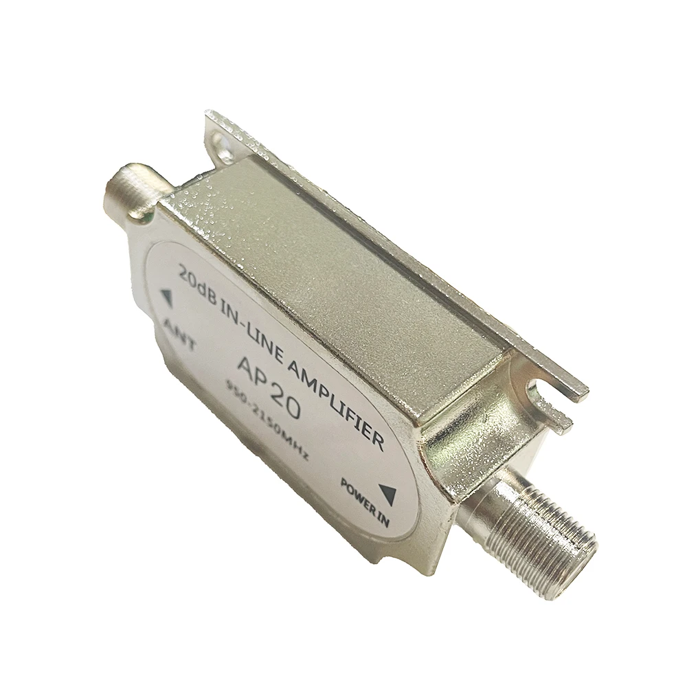 AP20 Satellite 20dB In-line 950-2150MHZ Signal Booster For Antenna Cable Run Channel Strength