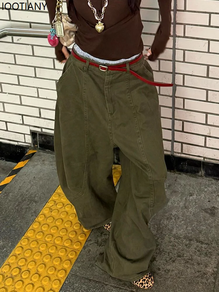 Y2k Retro Women's Overalls Harajuku Oversized Wide Leg American Retro Pants Loose Casual Summer Thin Street Dance Overalls 2025