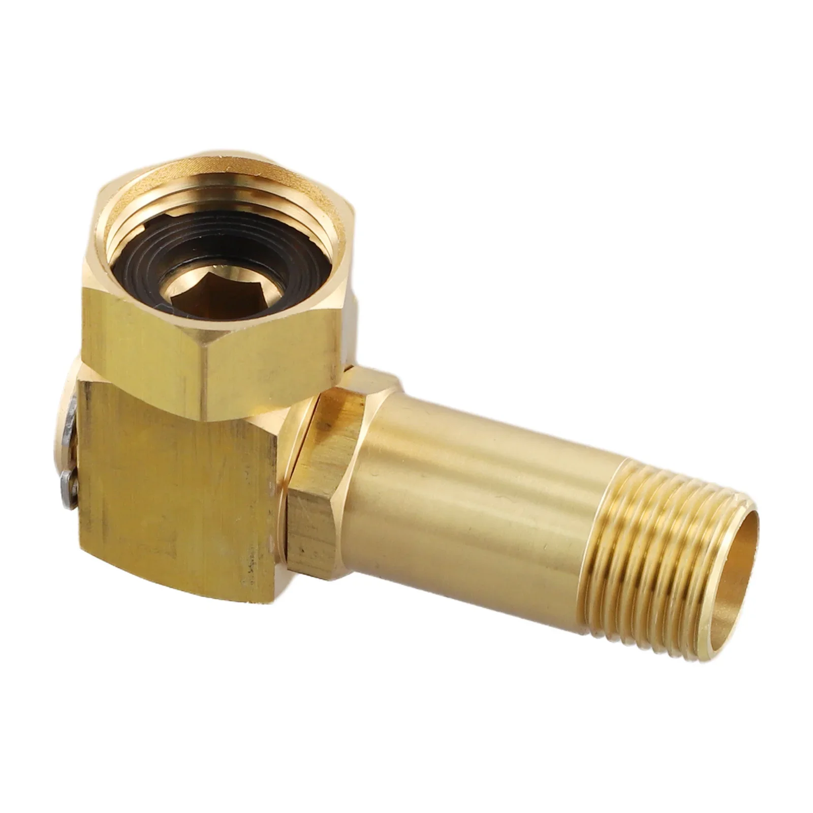 

1pcs Outdoor Garden Hose Reel Fittings Swivel Elbow Connector 3/4 Inch GHT Internal Thread To 1/2 Inch NPT External Thread