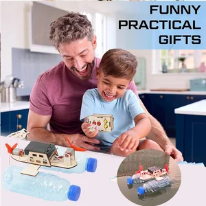 نموذج سفينة الرياح للتحكم عن بعد الكهربائي ، مجموعة خشبية ، قارب يعمل بالطاقة الكهربائية ، طقم تجربة علمية ، لعبة تعليمية للأطفال STEM أفضل 10 نماذج بالحجم الطبيعي لطاقة الرياح مبيعا - رقم 1