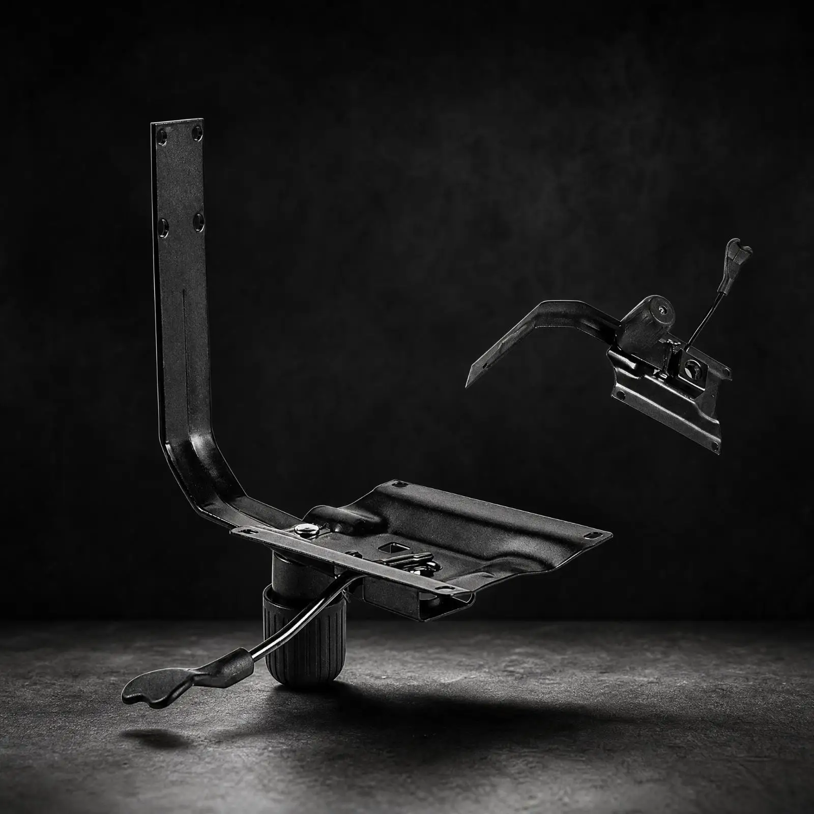 Swivel Seat Base Mechanism for Office Chair Steel Under Desk Mount with Control Lever for Height and Tilt Function