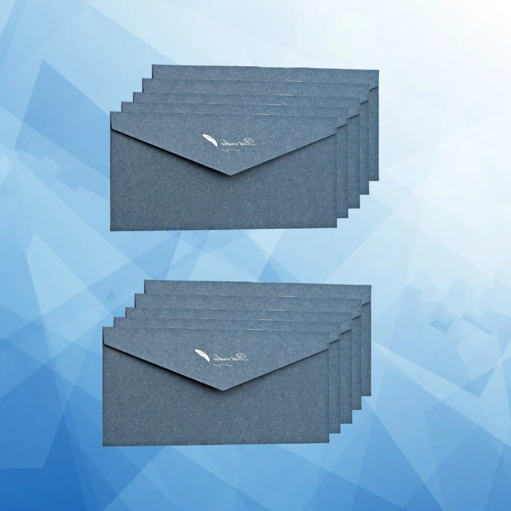 

10Pcs Retro Gilding Envelope Classic Kraft Paper Wedding Invitation Blank Party Paper Envelopes Navy Elegant Design