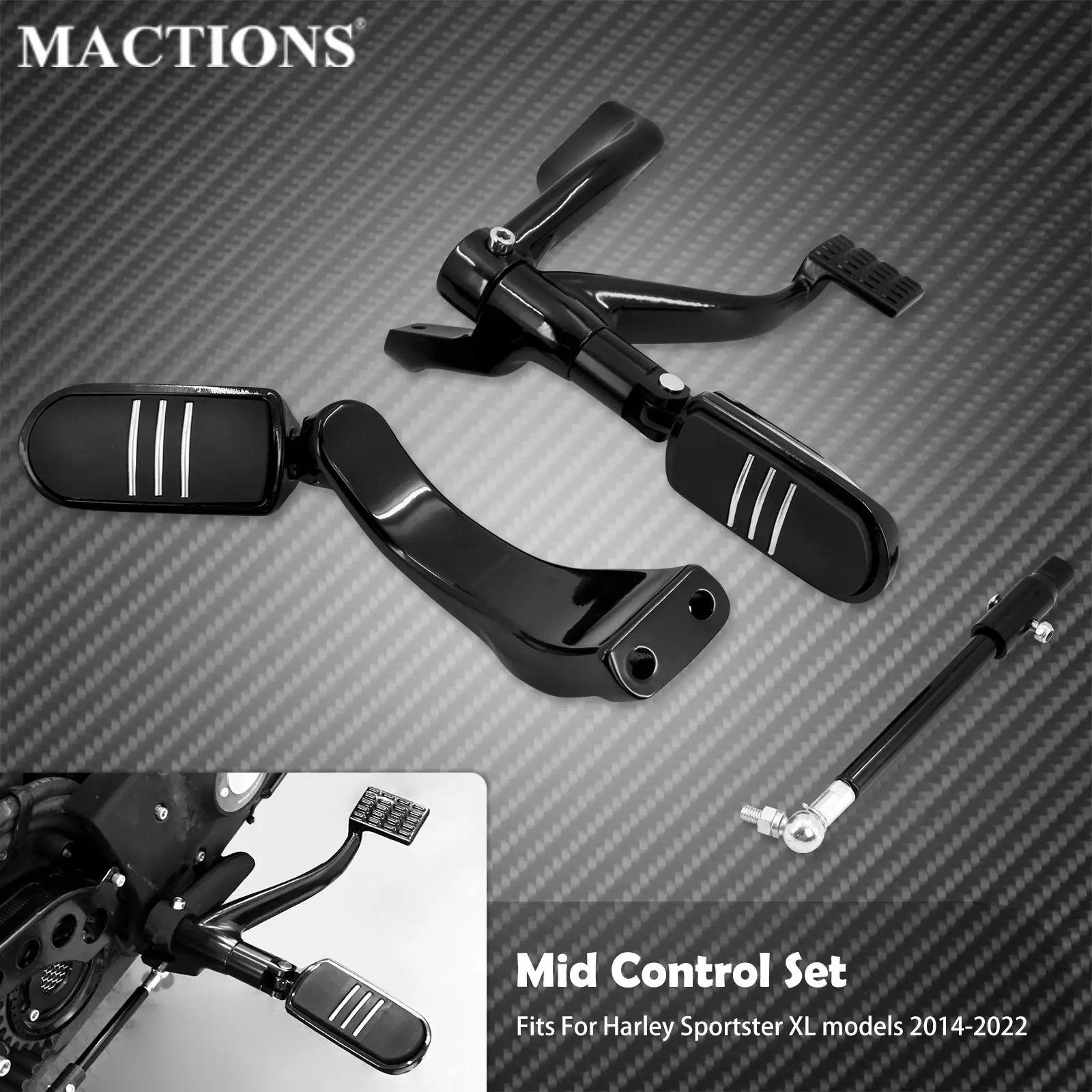 

Motorcycle Mid Control Kit Foot Peg Footrest Linkage Lever For Harley Sportster XL 1200 883 72 48 SuperLow Seventy Two 14-23