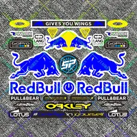 Halloween Big Red Bull Sticker F1 Car Decal Tank Helmet Logo Kit