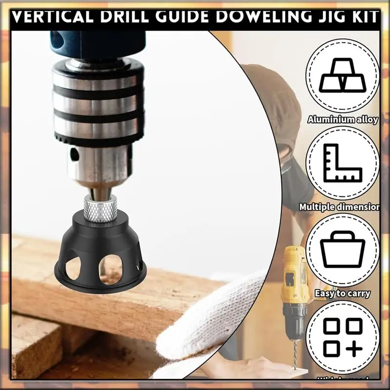 

AS59 Vertical Drill Guide Doweling Jig Kit Woodworking Punching Tool Forcarpentry Tool