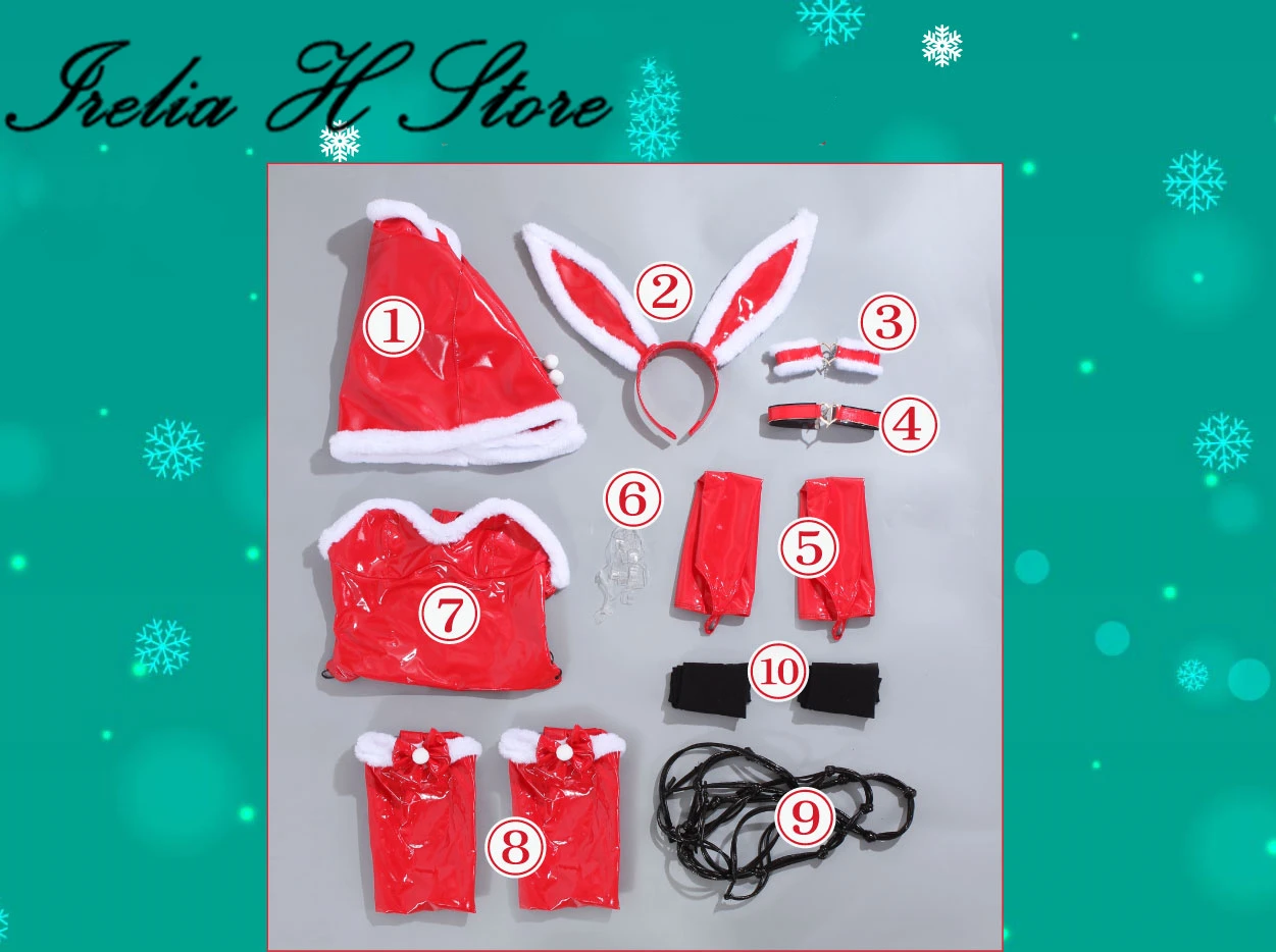 Irelia H Navidad Día de San Valentín chica conejito Cosplay disfraz dulce infancia falda de lino Sexy