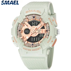 Orologi sportivi Impermeabile SMAEL Nuovo orologio da uomo Cinturino in cristallo Cronometro Sveglia antiurto Orologio da polso al quarzo maschile 8006