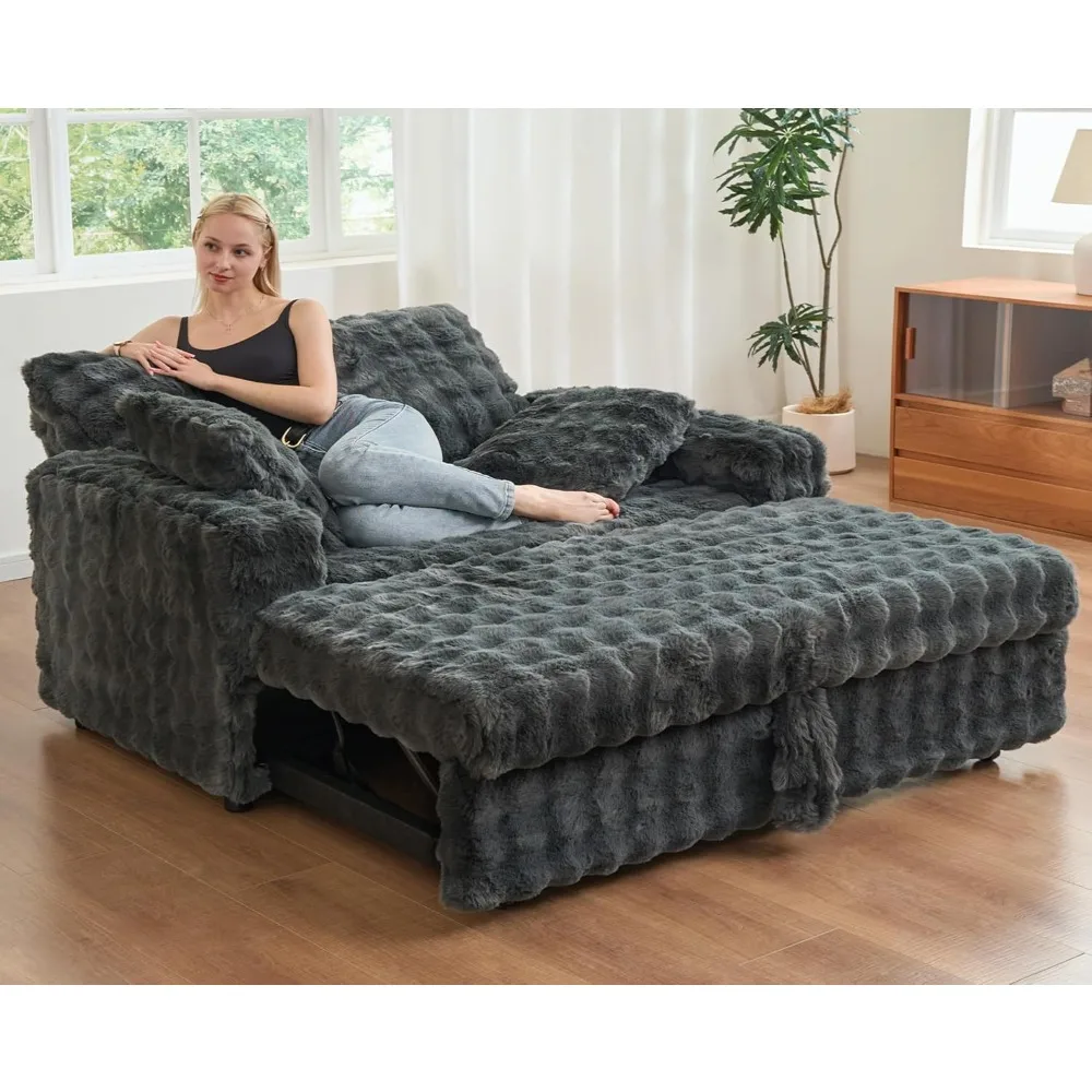 

Indoor Upholstered Recliner, Pull-out Sofa Bed with Cushions, Luxury Corduroy Pull-out Sofa Bed