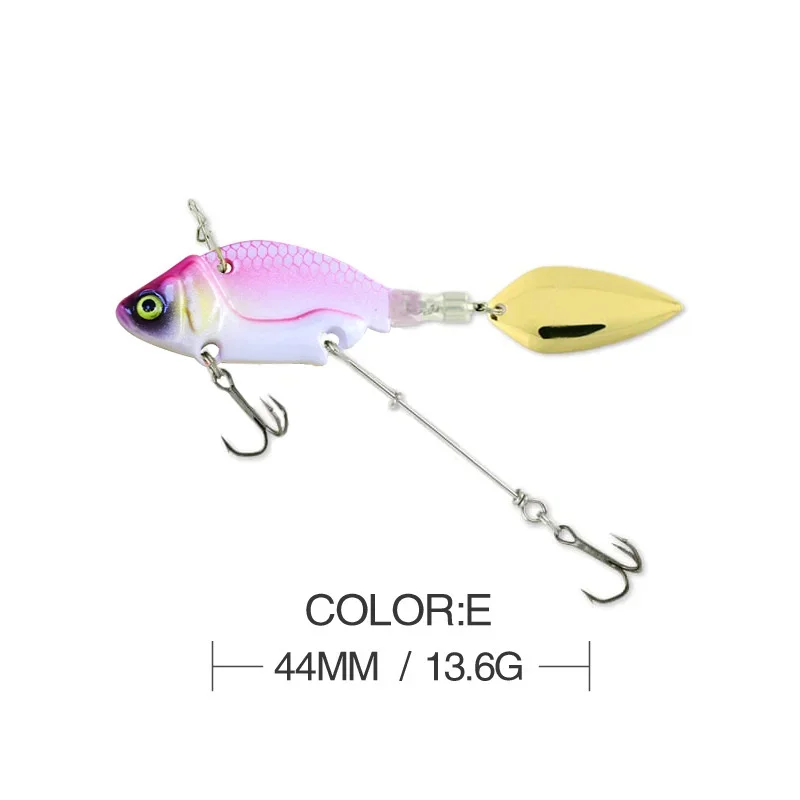 Rotierende Metall VIB Vibration Köder Spinner Löffel Angeln Lockt 13,6g 4,4 cm Jigs Forelle Winter Angeln Harte Köder angelgerät Pesca