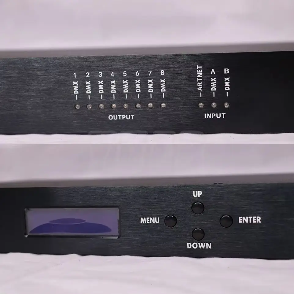 Controllo del convertitore Artnet Dmx512 uscita del segnale a 8 porte 4096 canali Controller di illuminazione per palcoscenici per feste in discoteca Dj