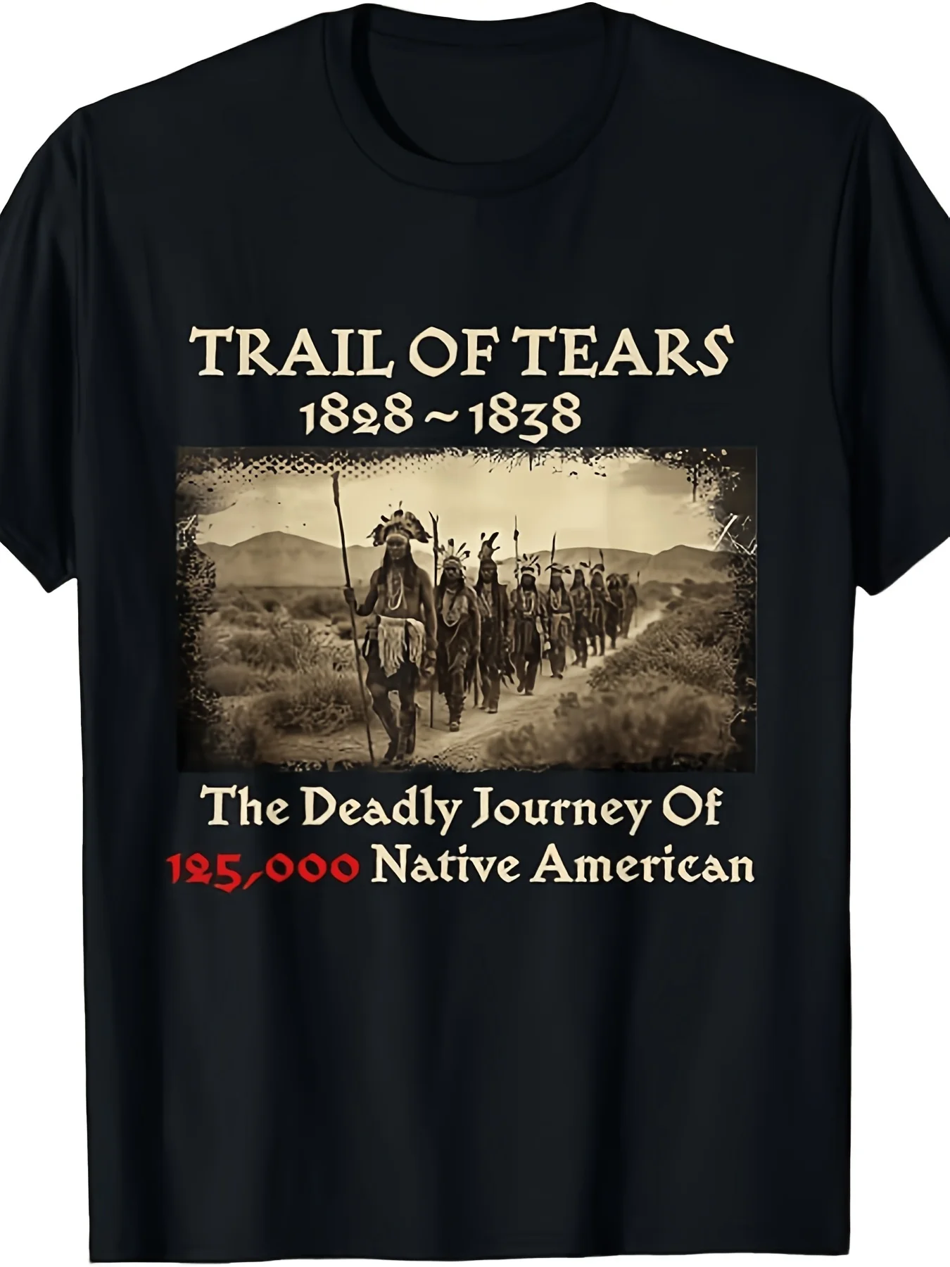 Com Local Usa Trail of Tears 1828 - 1838 Long Graphic T-Shirt, Perfect Gift Choice for Birthdays, Holidays, or Everyday Wear