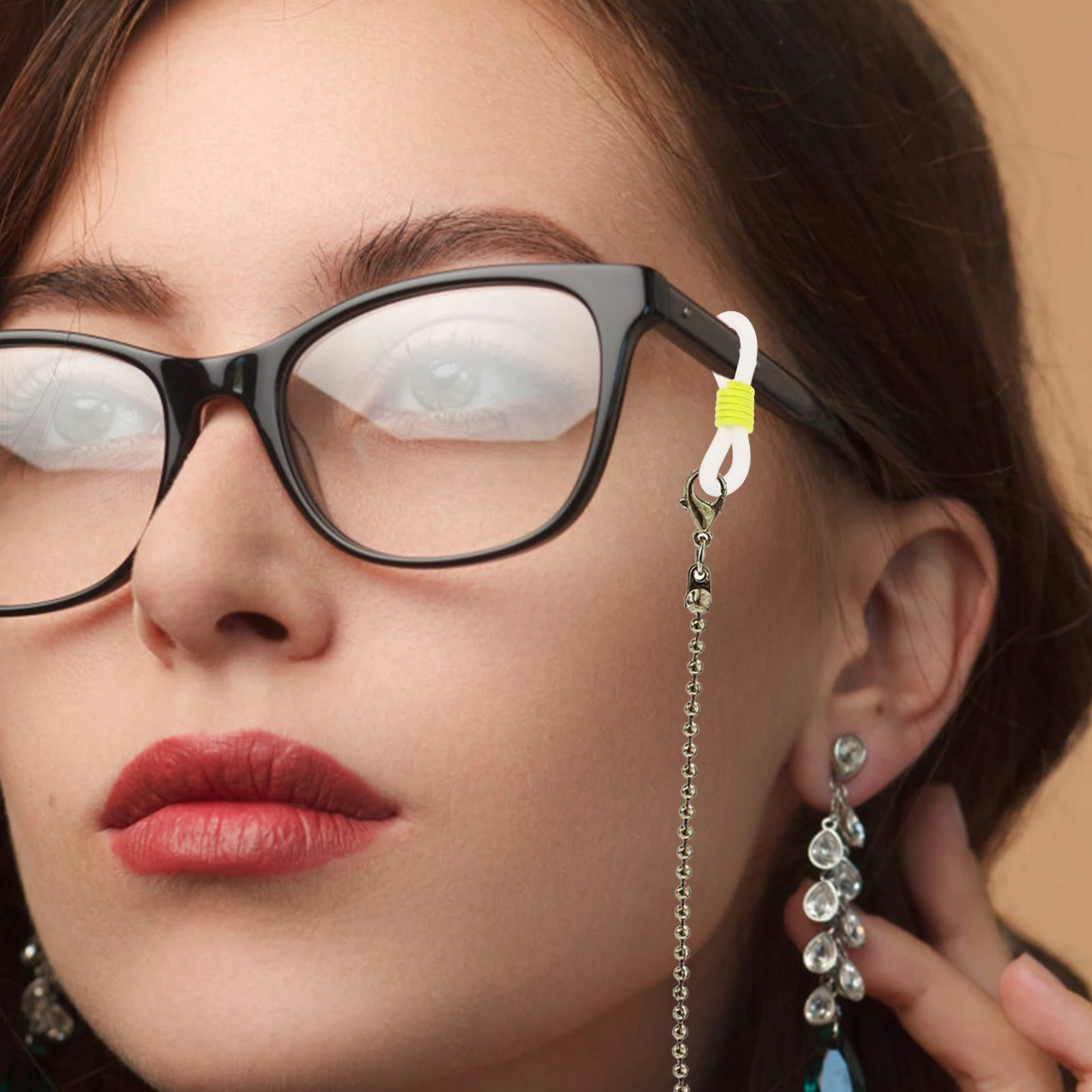 

100pcs Holder Ends Rubber Eyeglasses Retainer Ends Connector Sunglasses Chain Fastener Necklace Components Parts