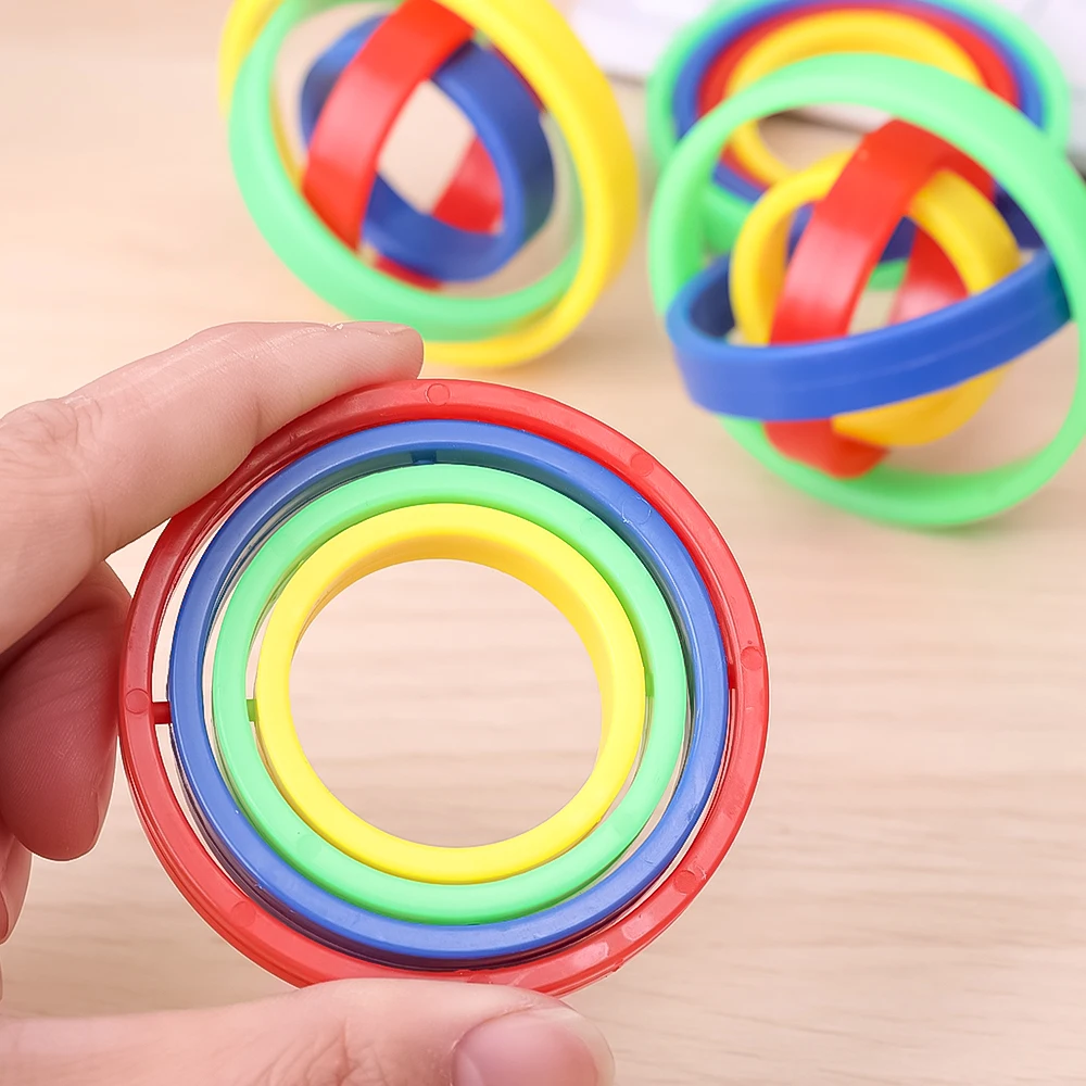 1/6pcs 3D Anti-Stress Fidget Toys Kid Children Novelty Rainbow Finger Spinner Decompression  Intelligence Games Gift