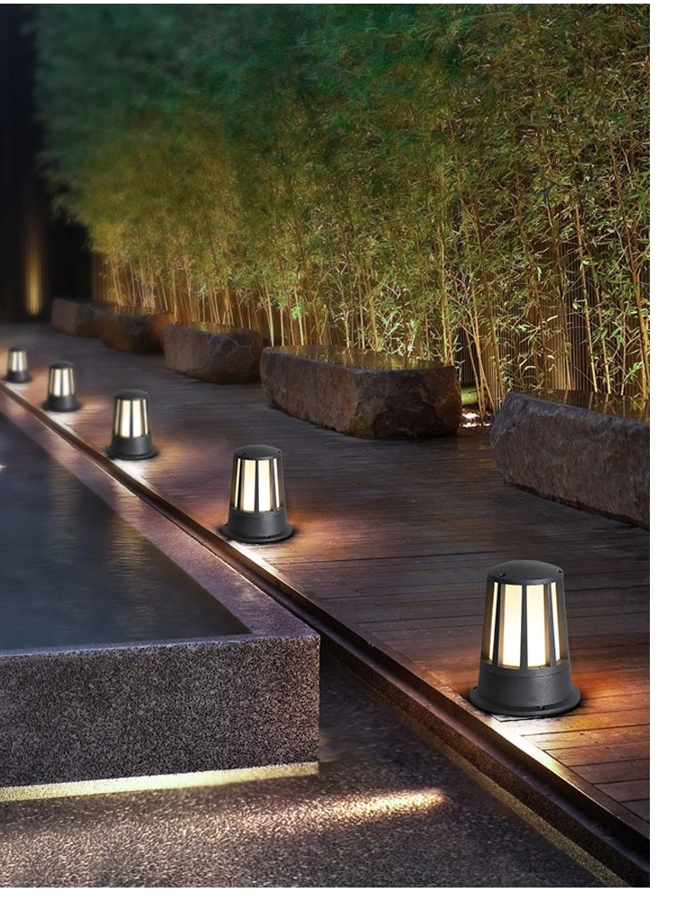 Outdoor lawn lamp, post head lamp, waterproof garden light, landscape light, Nordic guide light, forest column light