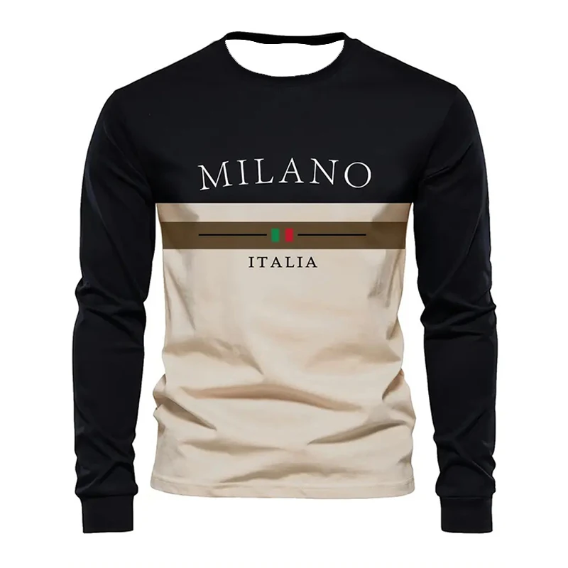 

Autumn Men's Long T-shirt 3D Printed Casual Fashion And Retro Polyester Material Tops Outdoor Trend Quick Dry Men Clothing Tees