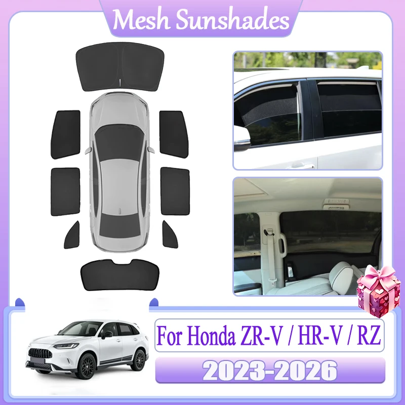 

Для Honda ZR-V HR-V RZ 2023 2024 2025 2026: Сетчатая дышащая шторка-солнцезащита на лобовое стекло, защита от солнца и посторонних глаз, автоаксессуар