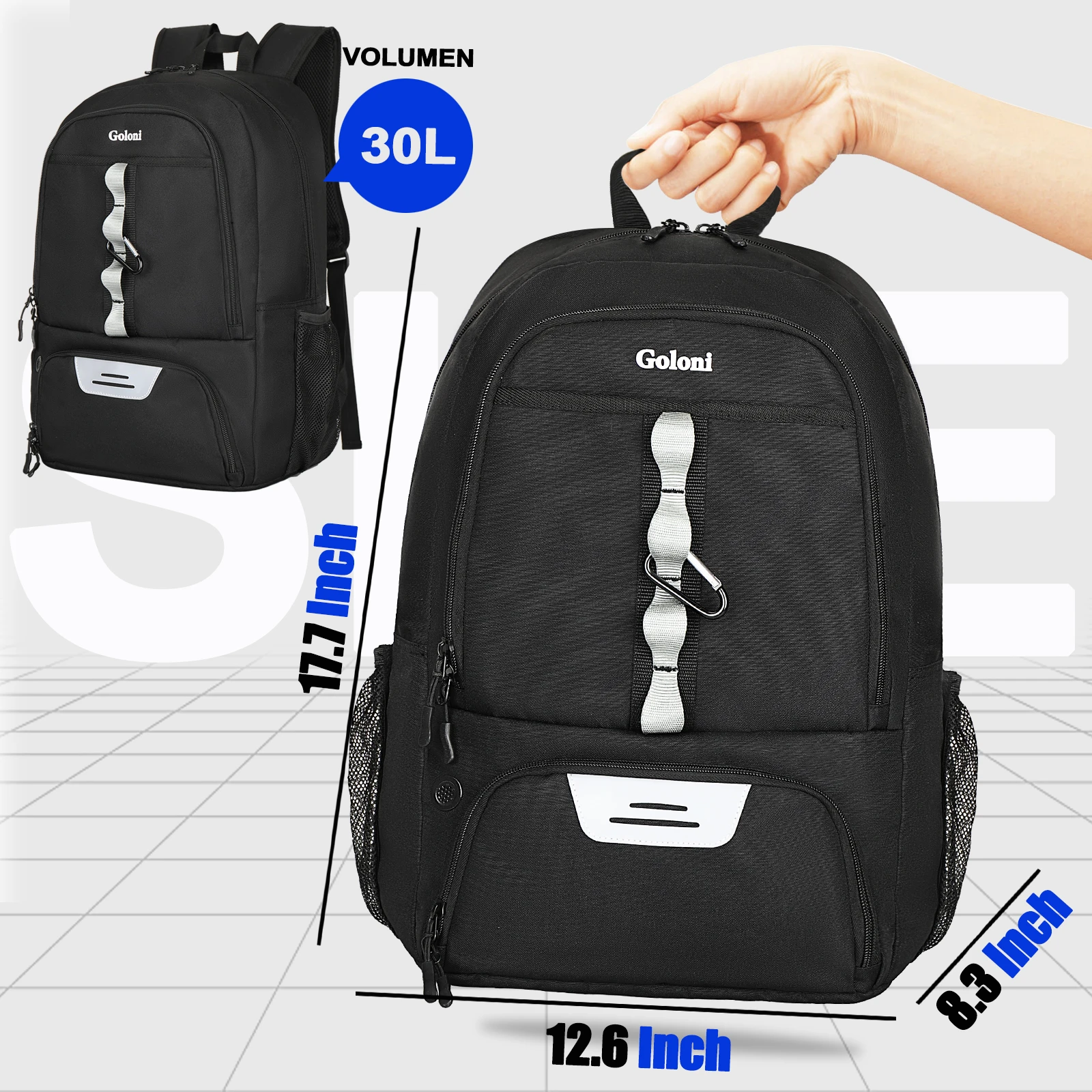 Youth Soccer Bag,Basketball Bag with Ball Compartment & Shoe Compartment,Backpack for Football Volleyball Basketball