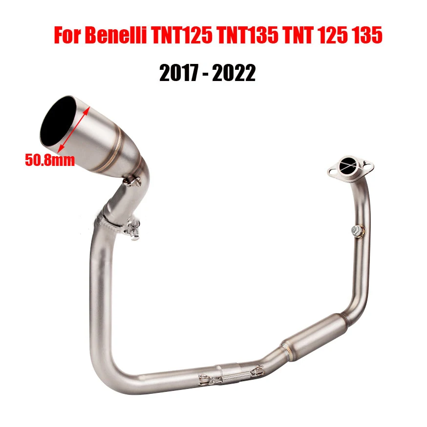 

For Benelli TNT125 BJ125-3E 2017-2022 Motorcycle Exhaust Systems Modify Front Mid Link Pipe With Catalyst 51mm Muffler
