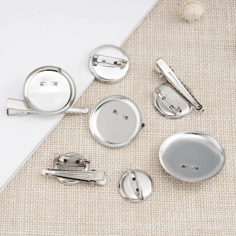 Stainless Steel Brooch Tray Base Blank Flat Trays Brooch Clasps Pin Disk Base for DIY Jewelry Making diy Corsage 20mm 25mm 30mm