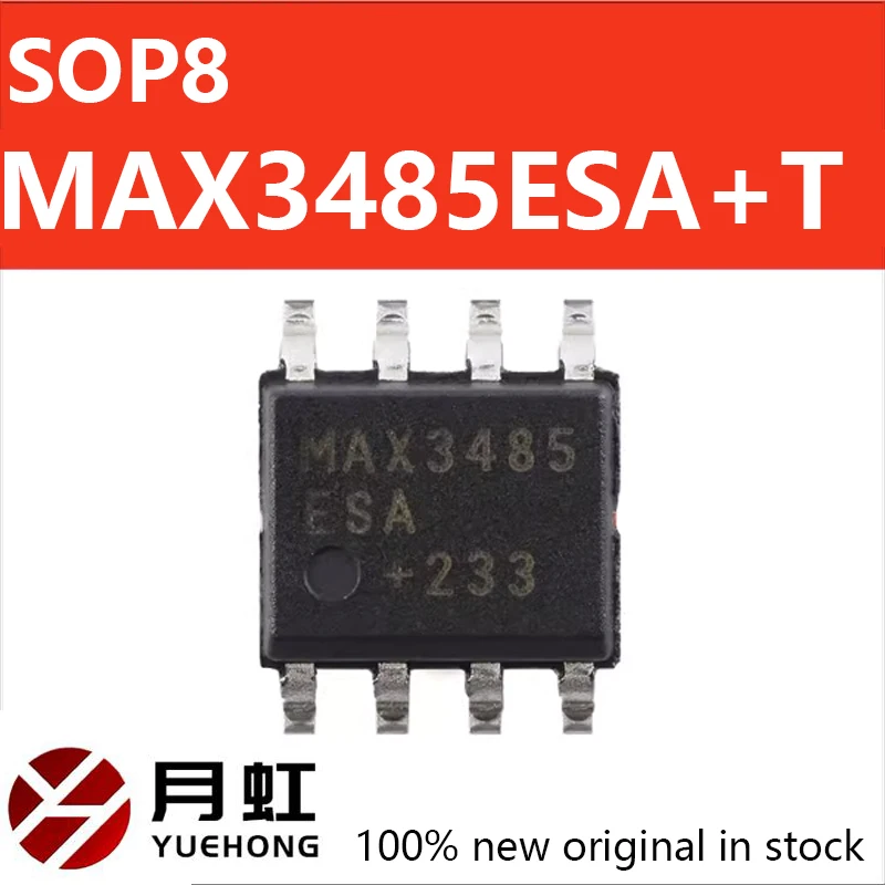 トランシーバーチップmax3485es+ t SOIC-8, 3.3v,10mbps,真のRS-485, RS-422