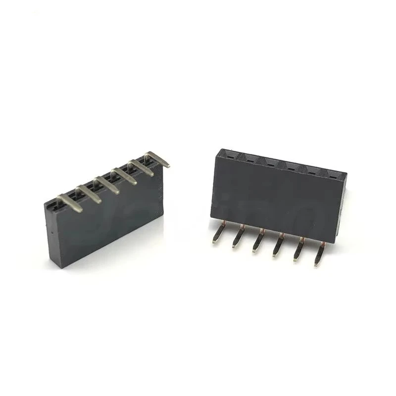 Stlxy 10PCS 1X/2/3/4/5/6/8/10/40 PIN Single Row Right Angle FEMALE PIN HEADER 2.54MM PITCH Strip Connector Socket 3p/4p/6p/8p/20