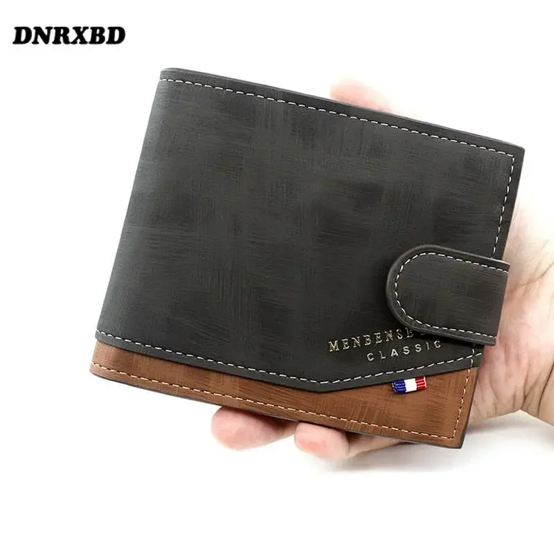 

New Wallet Men hasp Three fold Casual Male Clutch bag Zipper Small Money Purses Card Holder Men Coin Purse billetera hombre