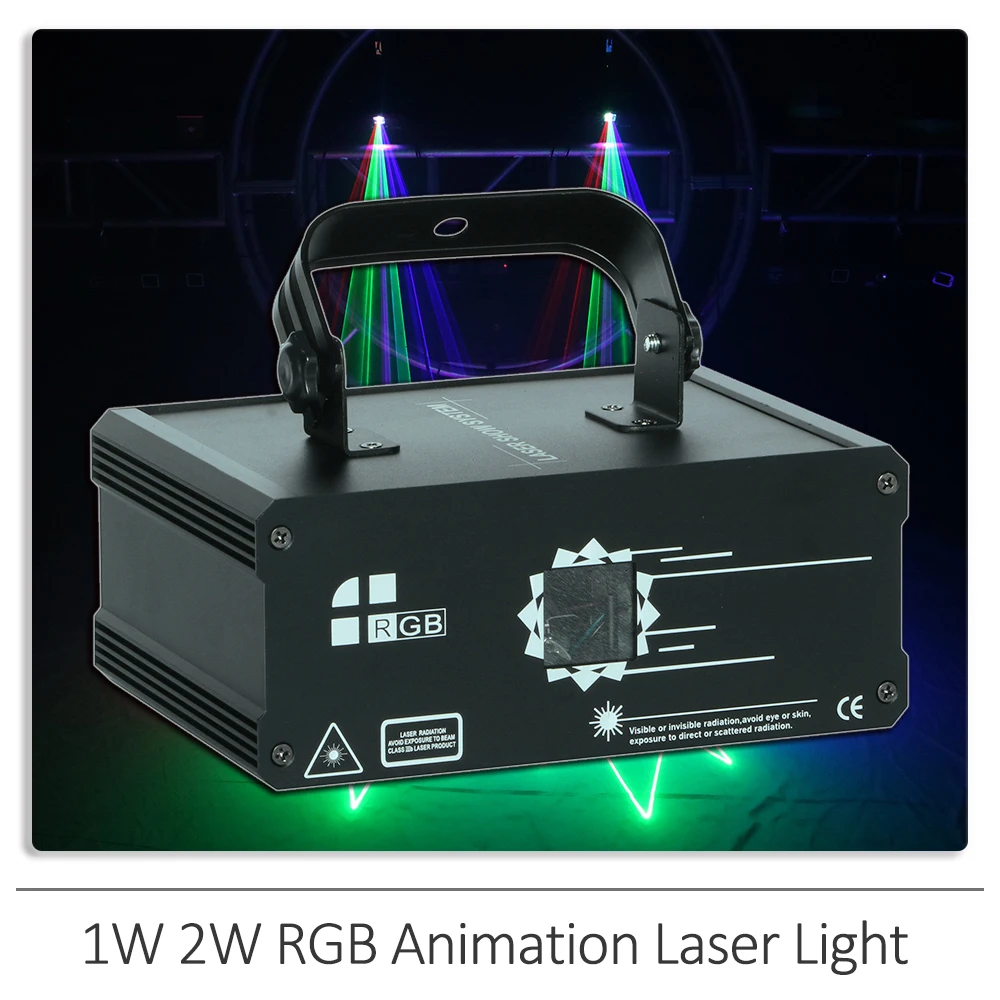 

New 1W 2W RGB Animation Laser Light With Bluetooth APP Controlled Beam Scanning Projector DMX DJ Disco Christmas Stage Effect