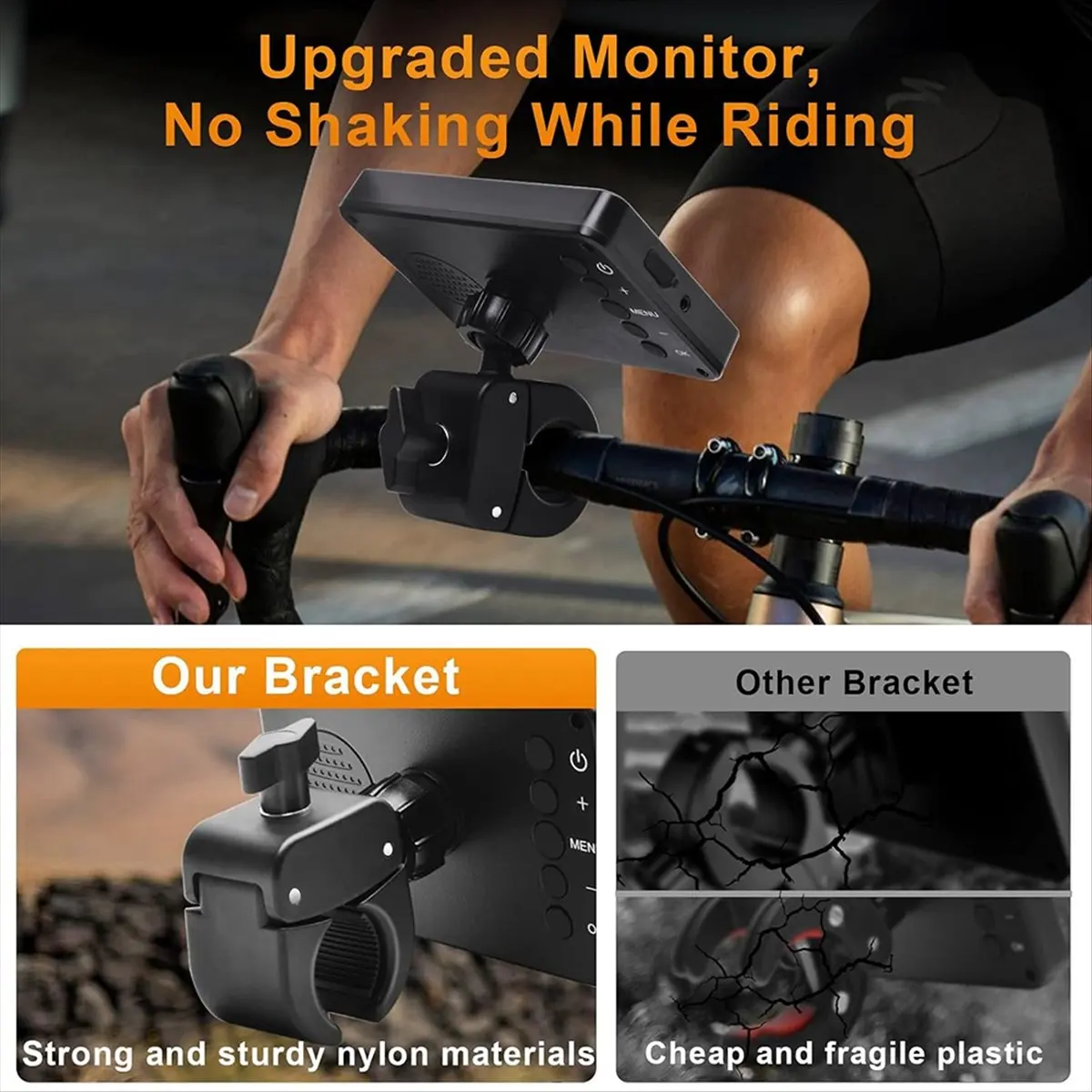 كاميرا الرؤية الخلفية للدراجة ONGE 1080P مع شاشة 4.3 بوصة، مرآة دراجة للرؤية الليلية للدراجة الإلكترونية ودراجات الجبلية والطرق