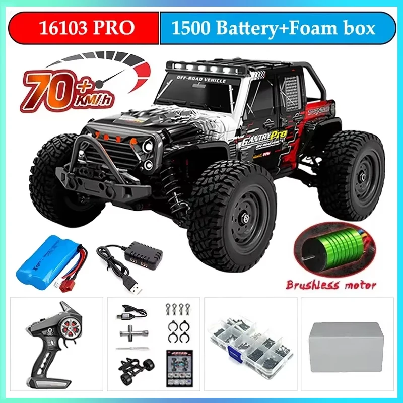 SCY 1:16 70KM/H Super Brushless 50KM/H Brushed RC Car 4x4 Off Road Remote Control High Speed Drift Racing Truck Toy Kids Adults