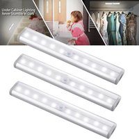 10 LEDs PIR Motion Sensor Wireless LED Night Lights LED Under Cabinet Light For Staircase Closet Aisle Decorative Night Lamp