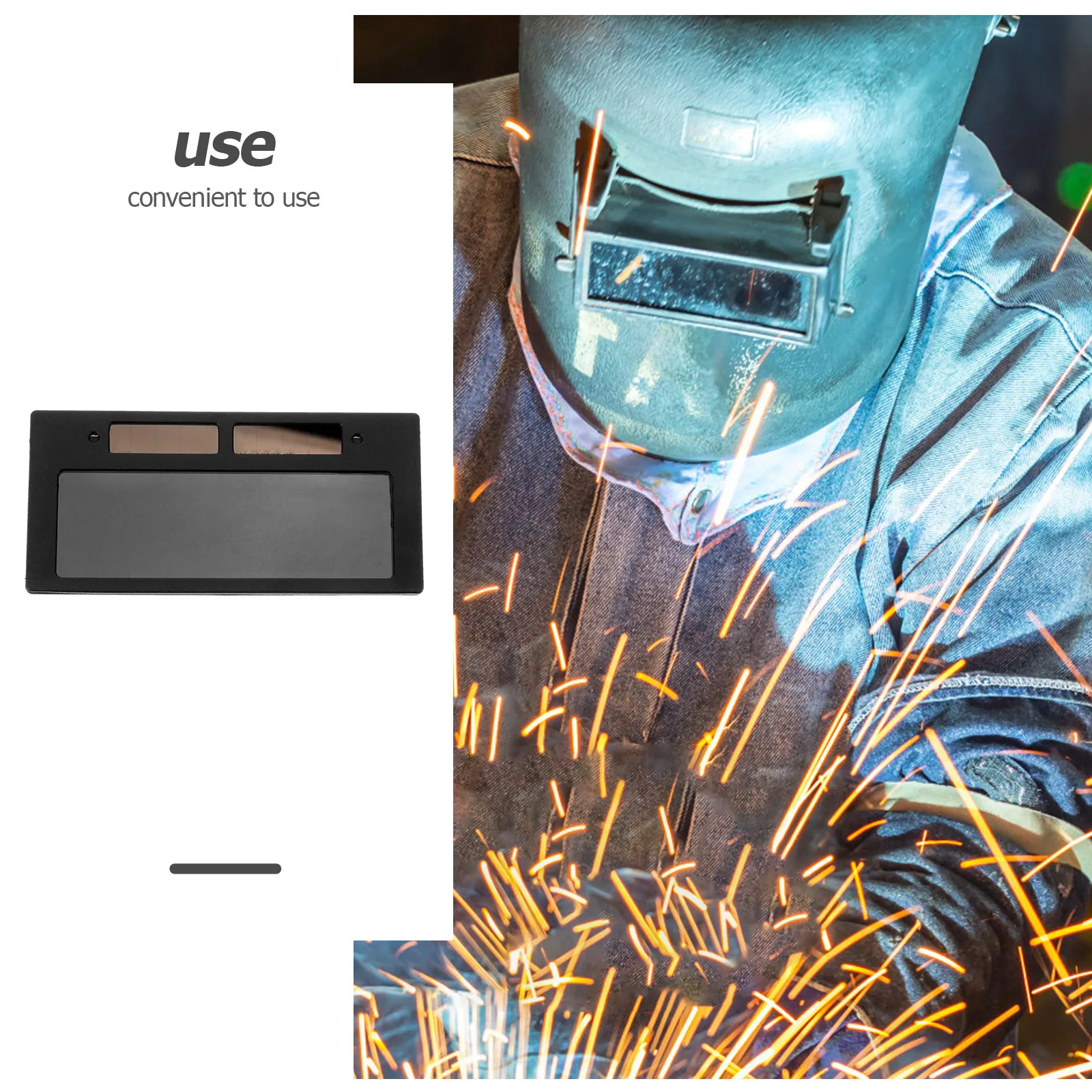 عدسة لحام بلاستيكية قابلة للاستبدال، عدسة سواد تلقائية لحماية العين لمعدات لحام قوس الهيدروجين #4