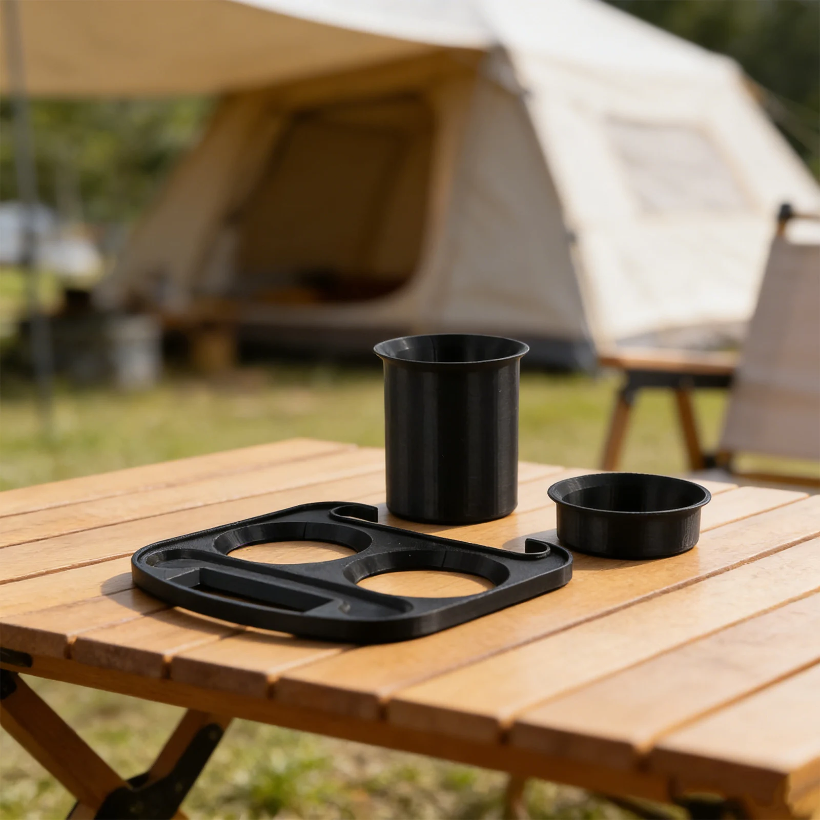 Outdoor Drink Holder for Chairs with Clip On Installation and Compact Size Suitable for Camping and Backyard Use