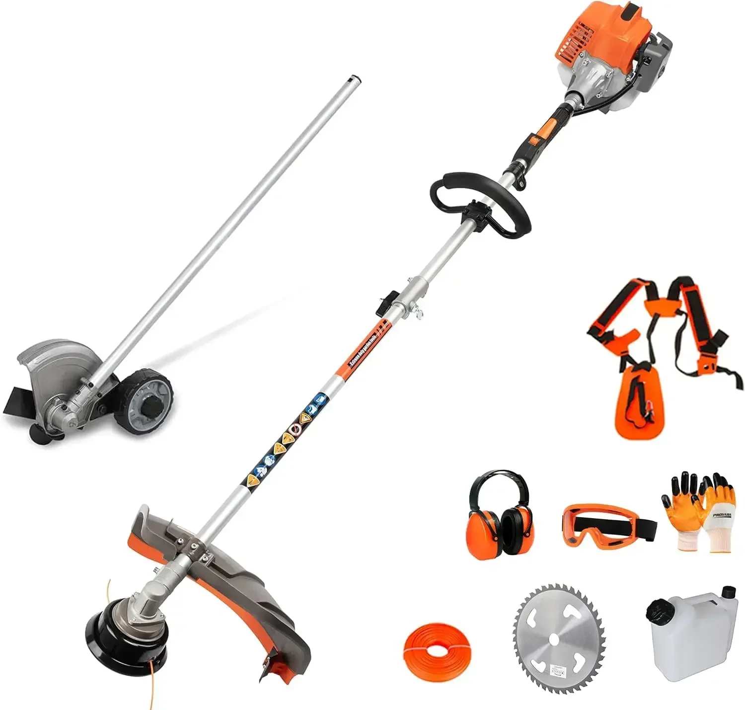 26cc Weed Eater/Wacker gasaangedreven, 2-takt gassnaartrimmer/randmachine, 3-in-1 bosmaaier met 17'' snijpad, gras