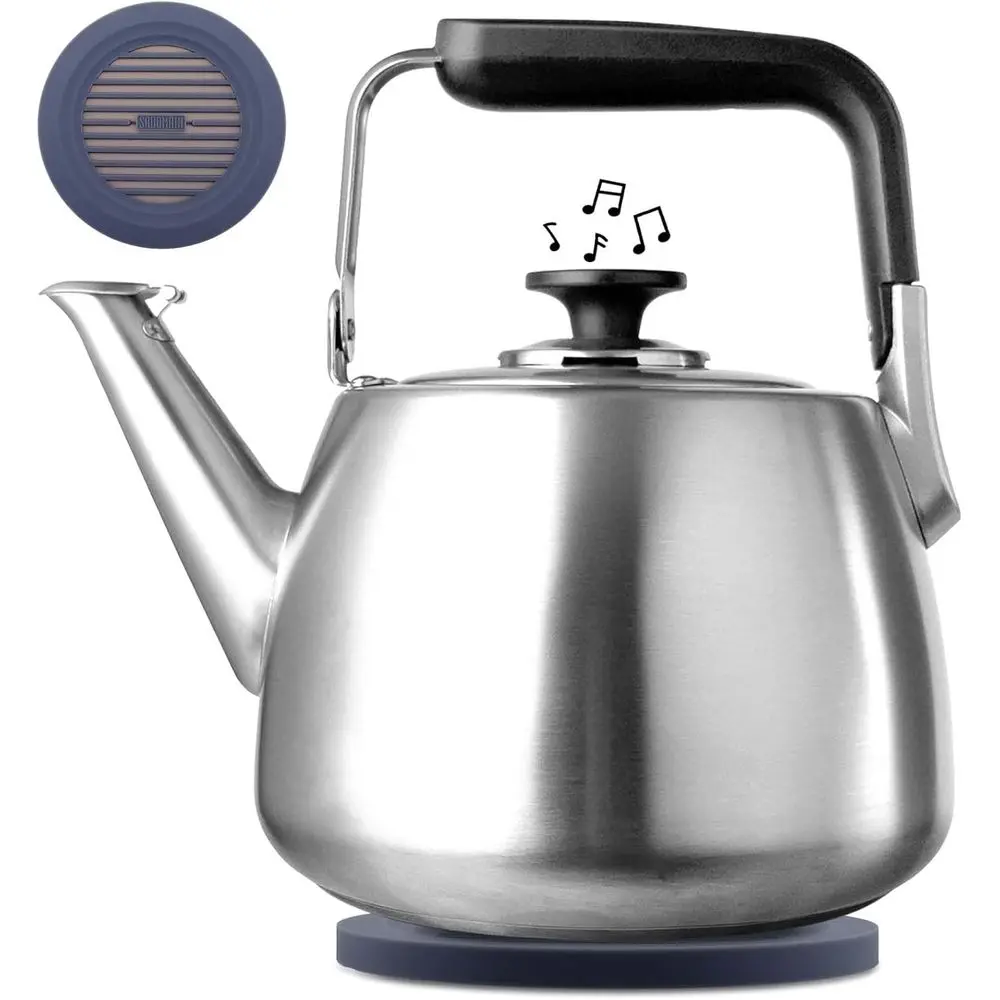 

Stainless Steel Whistling Tea Kettle, Large Capacity, Suitable for All Heat Sources, with Thick Body and Bottom for Durable Use