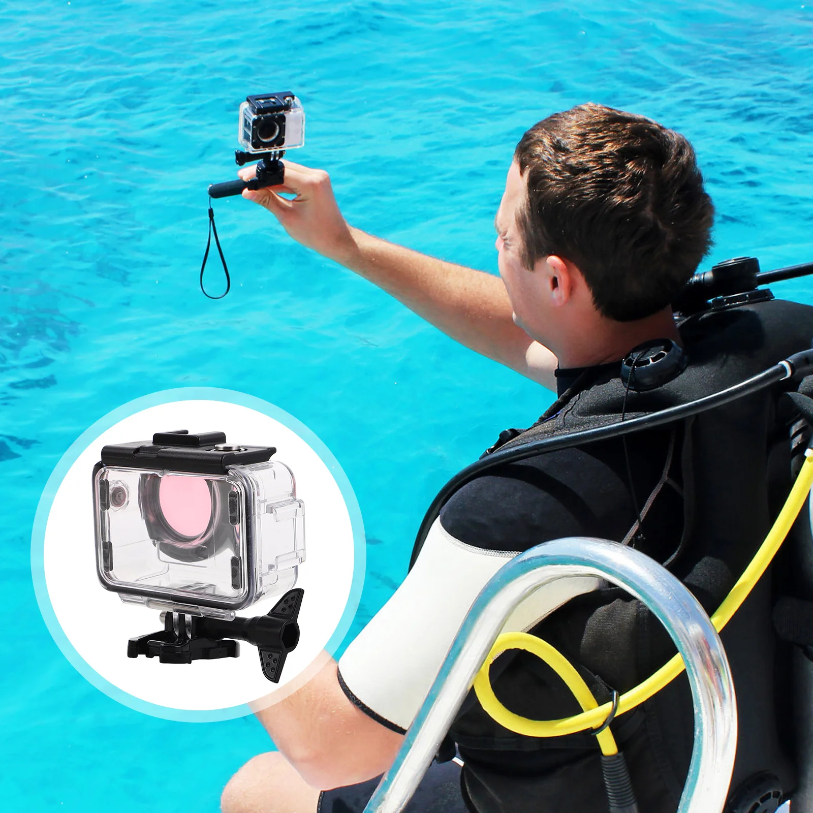 

Sturdy Waterproof Camera Case for Digital Camera Outdoor Adventure Water Resistant Housing with Accessory Mounts Protective