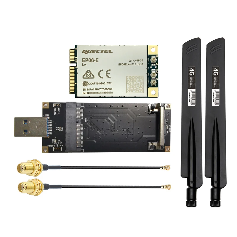 Quectel EP06-E LTE-A Cat6 Module With MINI PCIE To USB 3.0 Adapter Board For EMEA APAC Brazil GNSS Receiver MIMO Aggregation