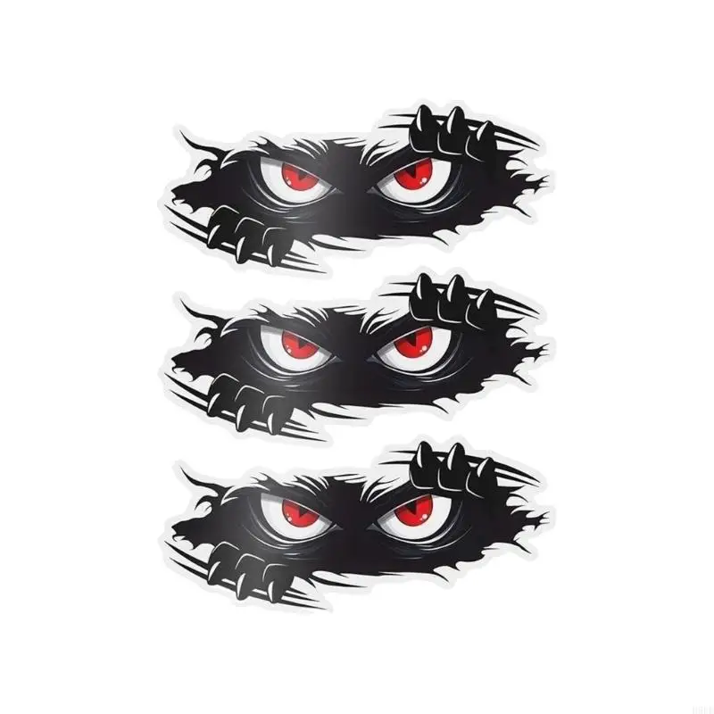 Car Body Angry Eyes Decal Set for Custom Adhesive Black Die Cut Sticker Pieces for Cars and Bikes, Bold Look Auto H9EE