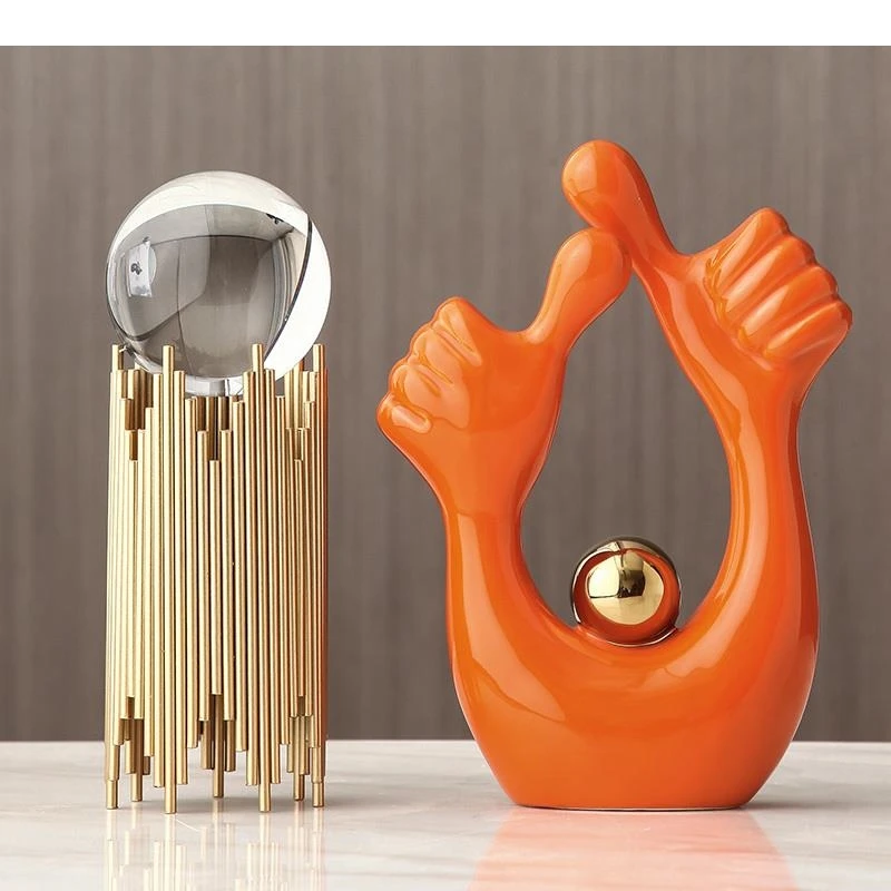 Like Gesture Ceramic Sculpture Desk Decoration Artwork Statue Ornaments Living Room Furnishings Minimalist Porcelain Crafts