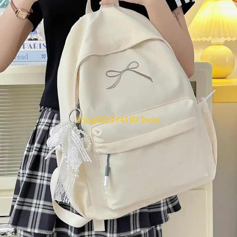 

G5AE Bows Backpacks Travel Bag Large Capacity Casual Daypacks Student School Bag Japanese Styles Backpacks for Woman Girls