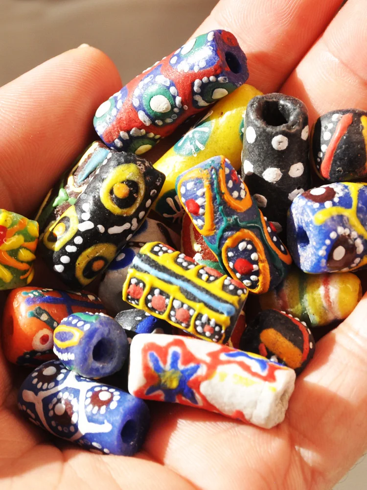 

rican традиционные ручная роспись стеклянные бусины Sp DIY ювелирные изделия ожерелья аксессуары дети бусины для родителей и детей