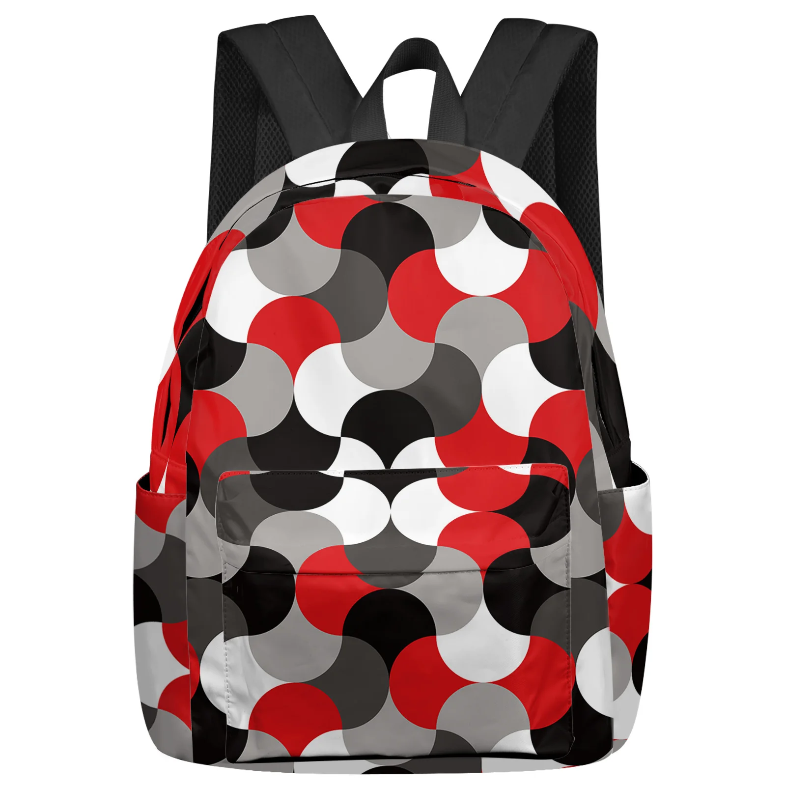 

Middle Ages Modern Abstract Geometry Red Backpack Teenagers Student School Bags Laptop Custom Backpack for Men Women Travel Bag