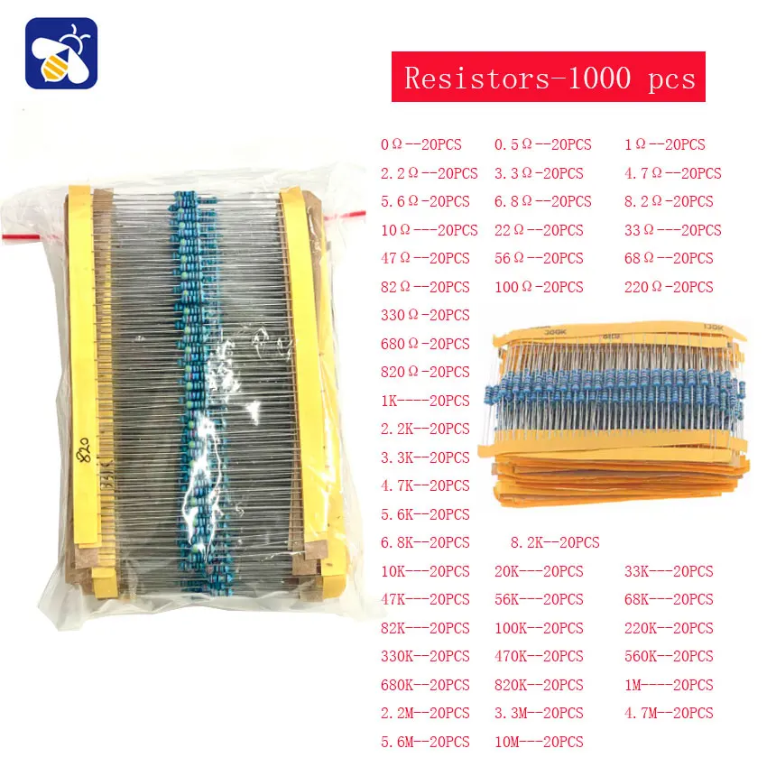 Kit de proyectos electrónicos de 1900 Uds., condensador pcb led, triodo DIP-IC, resistencia de transistores de T0-92, varios tipos de componentes