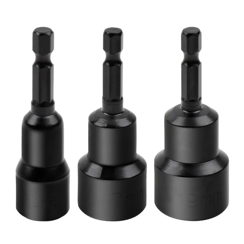 6-19mm Impact-Socket Magnetic Nut Screwdriver Deep Socket Adapter 1/4 Hex Wrench Heads Electric Drill Bit Repairing Hand Tools